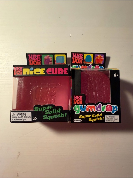 Needoh Other - Pink Nice Cube & Gumdrop Super Solid Squish Toys